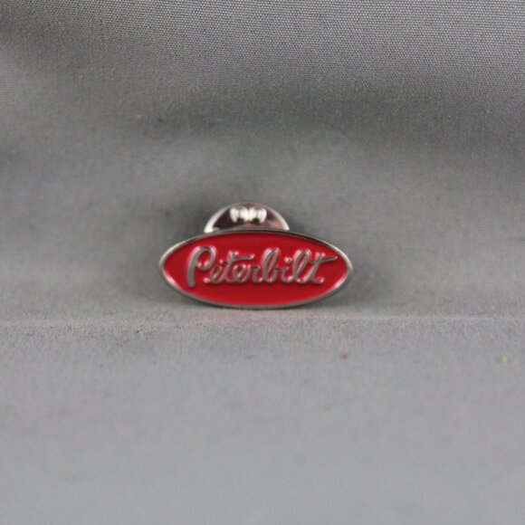 Vintage Advertising Pin - Peterbilt Red Logo - Stamped Pin - Picture 3 of 3
